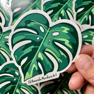 Monstera Leaf Sticker, Plant Lover Sticker, Plant Mom, Plant Dad Gift, Houseplant Sticker, Nature Sticker, Monstera Deliciosa, Laptop Decal