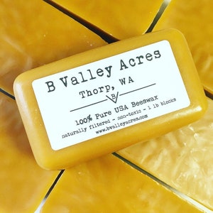5lbs of Pure Beeswax (5, 1lb blocks) All Natural Washington Beeswax