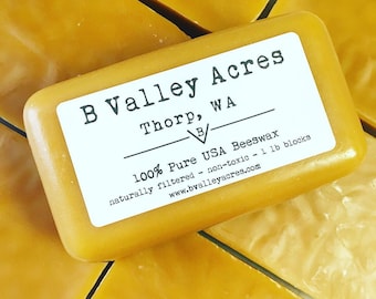 PURE BEESWAX 3, 1LB blocks of pure triple filtered USA beeswax, bulk Beeswax, all natural pure beeswax, cosmetic grade beeswax bricks