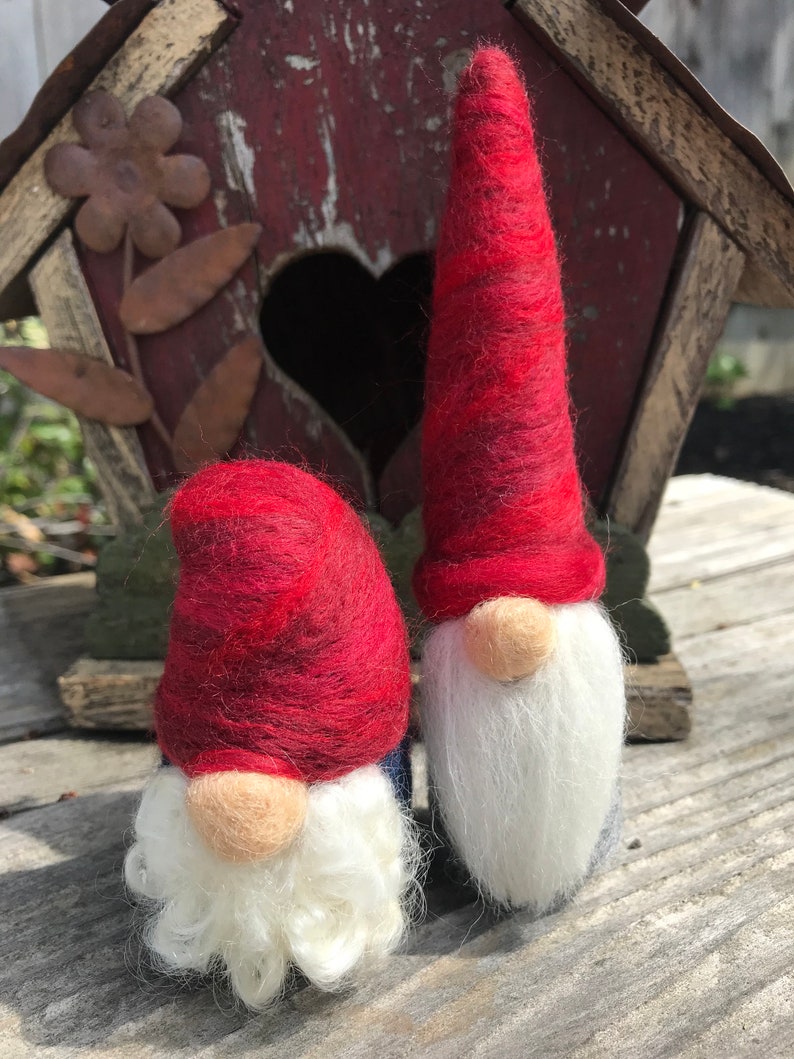 Needle Felted Gnomes set of 2 Etsy