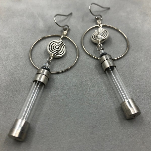Fuse and spiral bead earrings - Techie Jewelry - Computer Earrings - Geek chic - Engineer Gift - Scientist Gift  - Geek Gift