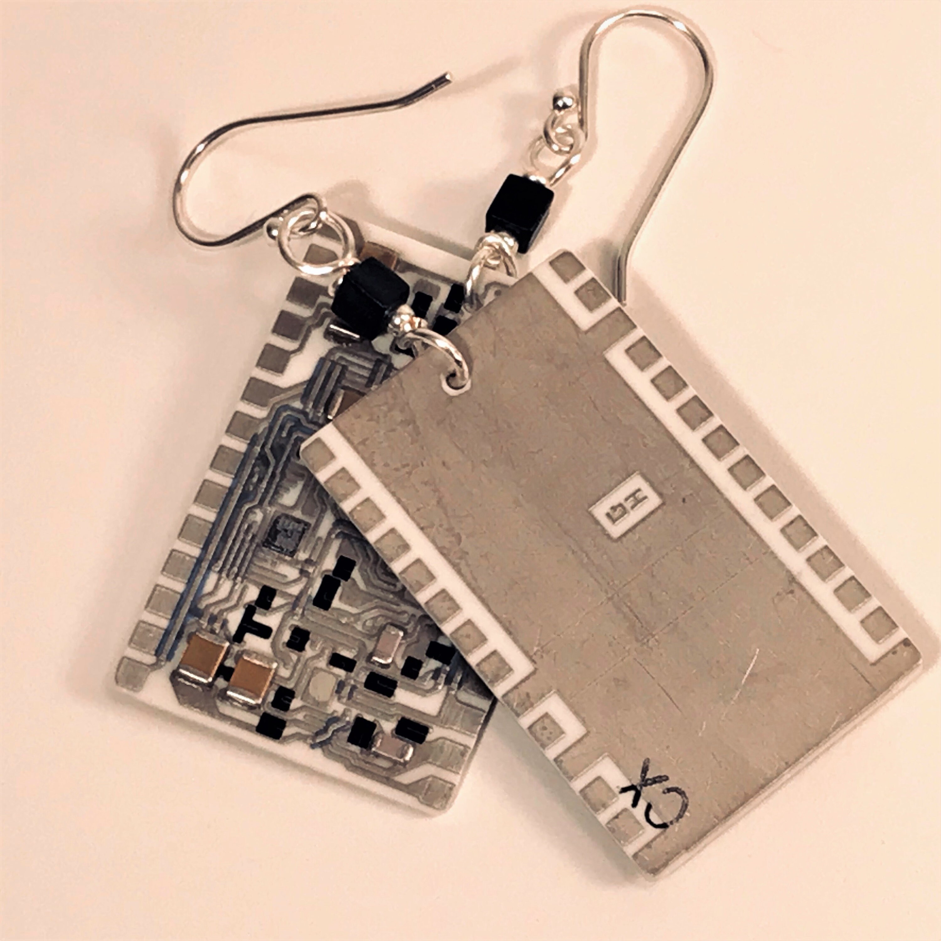 Circuit Board Earrings Computer Chip Earrings Sterling Etsy