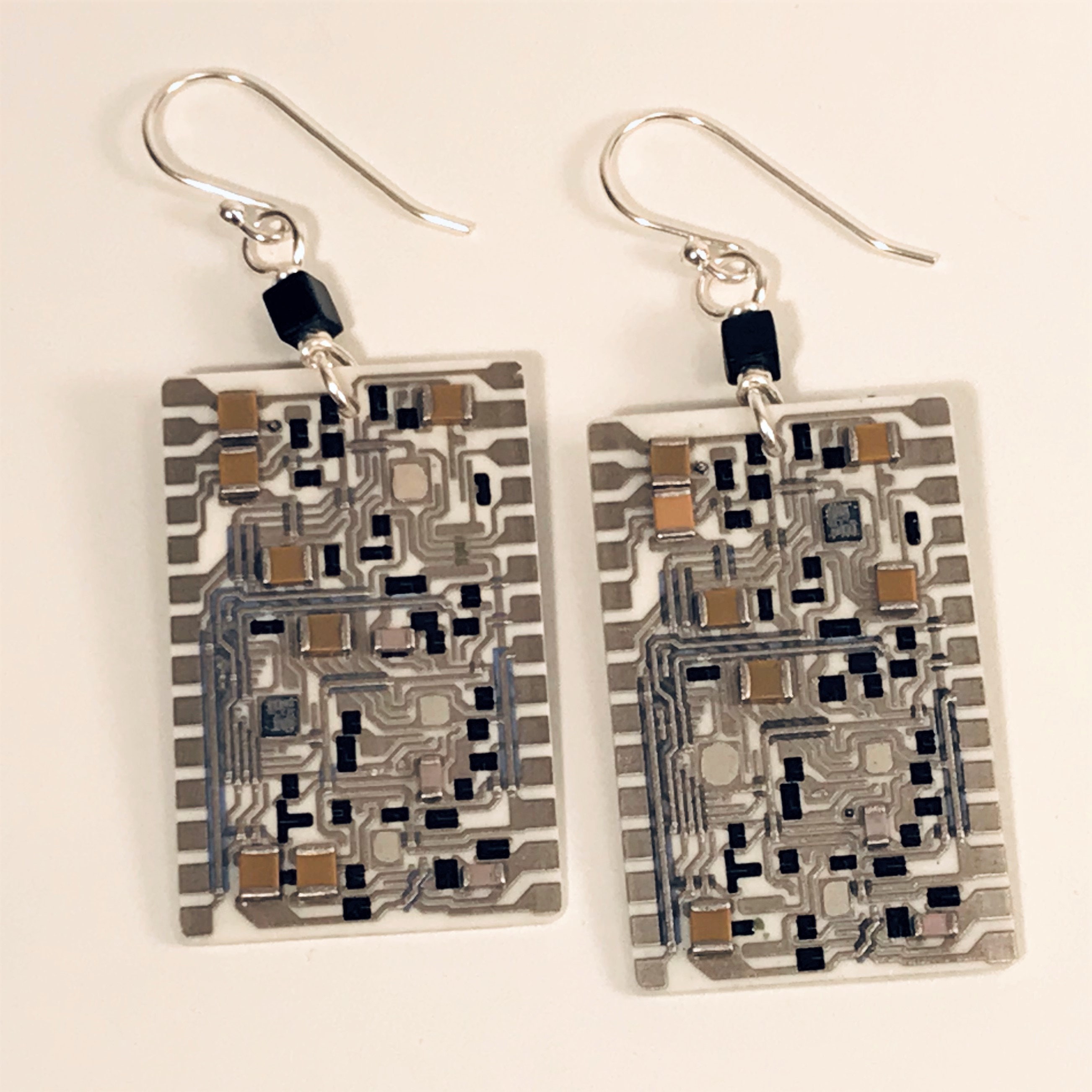 Circuit Board Earrings Computer Chip Earrings Sterling Etsy Sweden