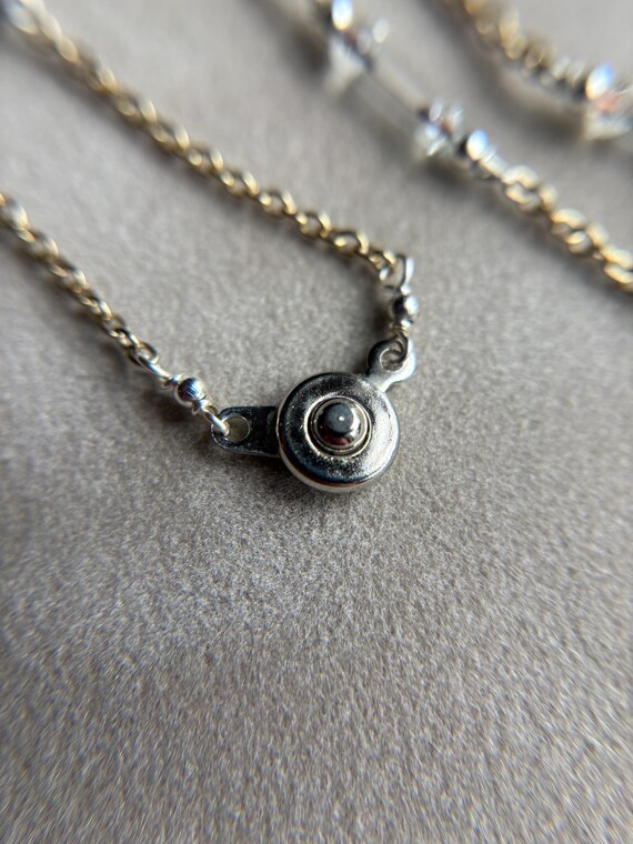 Fuse and Chain Necklace With Shiny Silver Accent Beads Mixed