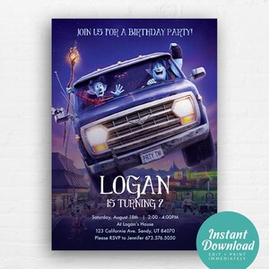 Onward Birthday Invitation, Onward Birthday Invite, Onward Invitation | Editable Instant Download