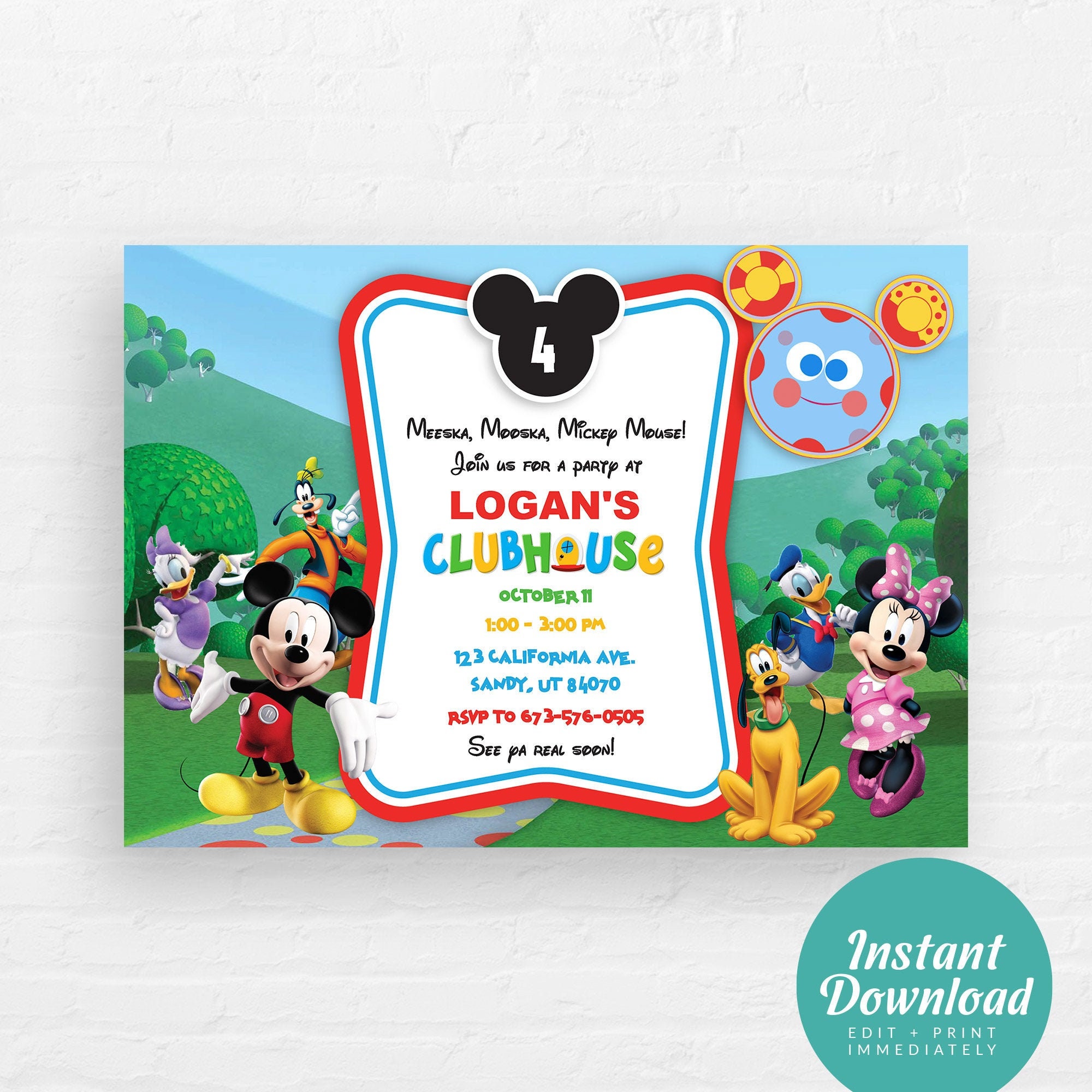 Mickey Mouse Clubhouse Invitations Template