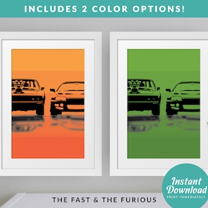 Poster di Fast and The Furious / Poster minimalista / Fast & The Furious stampabile / Download istantaneo ridimensionabile