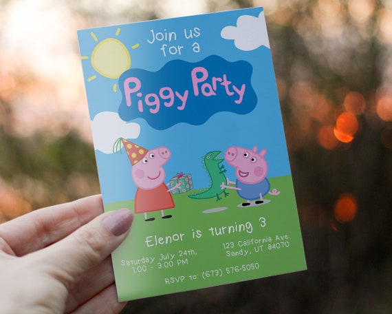 Peppa Pig Birthday Invitation, Peppa Pig Birthday, Kids Birthday  Invitation, Printable Invitation, Digital File Only 