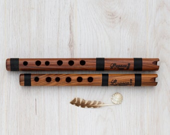 Quenilla Flutes Kit Professional mit Koffer ~ Jacaranda Holz ~ Schlüssel in C & D