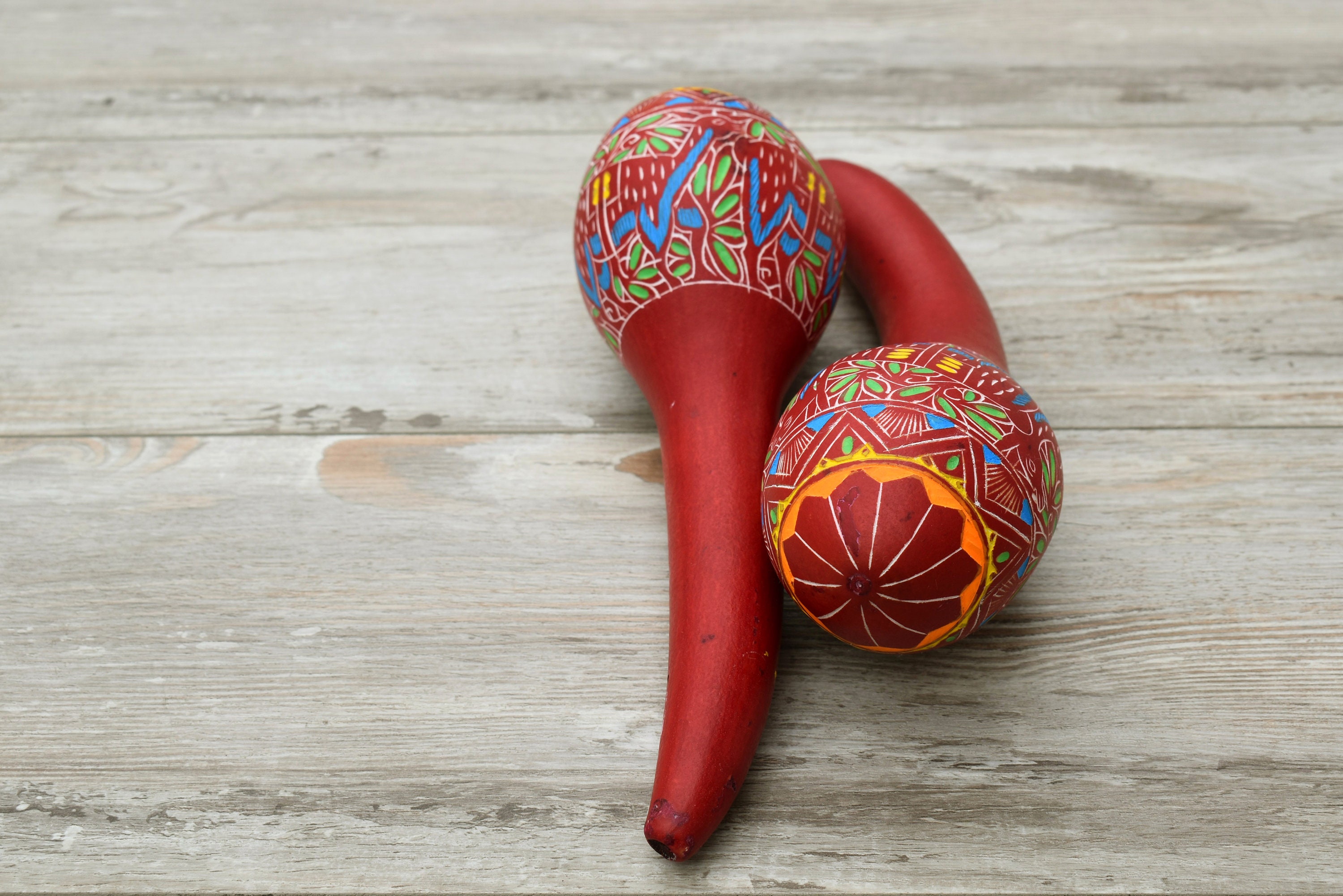 Maracas Shakers Red Gourd Etsy