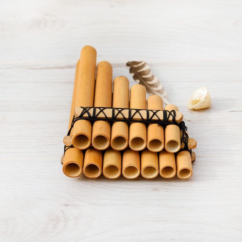 andean pan flute zampoña chili made in bamboo for beginners tuned in E minor 440 hz with case.
Panpipe with case