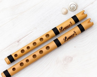 Quenilla Flutes Kit Professional of Bamboo ~ key D & C ~ with Case