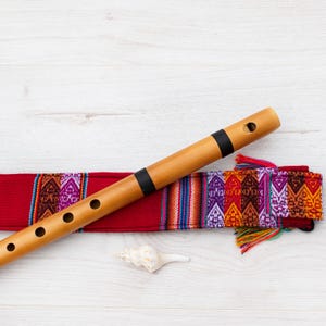 Bamboo Flute with case ~ Pincullo Key in G