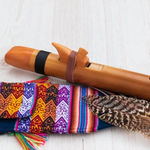 Flûte traversière en bambou de style amérindien ~ Clé en do (do) ~ Colombe