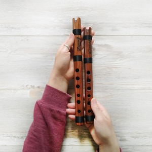 Andean Wooden Flutes Kit of Quenilla Key in C & D ~ with Cases