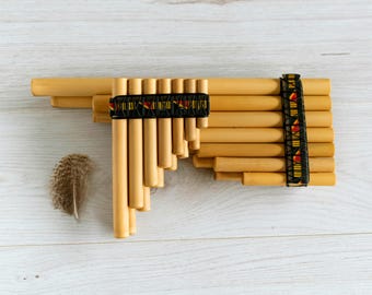 Flutes Kit ~ Zampoña Malta & Chili ~ Bamboo Panpipes with case