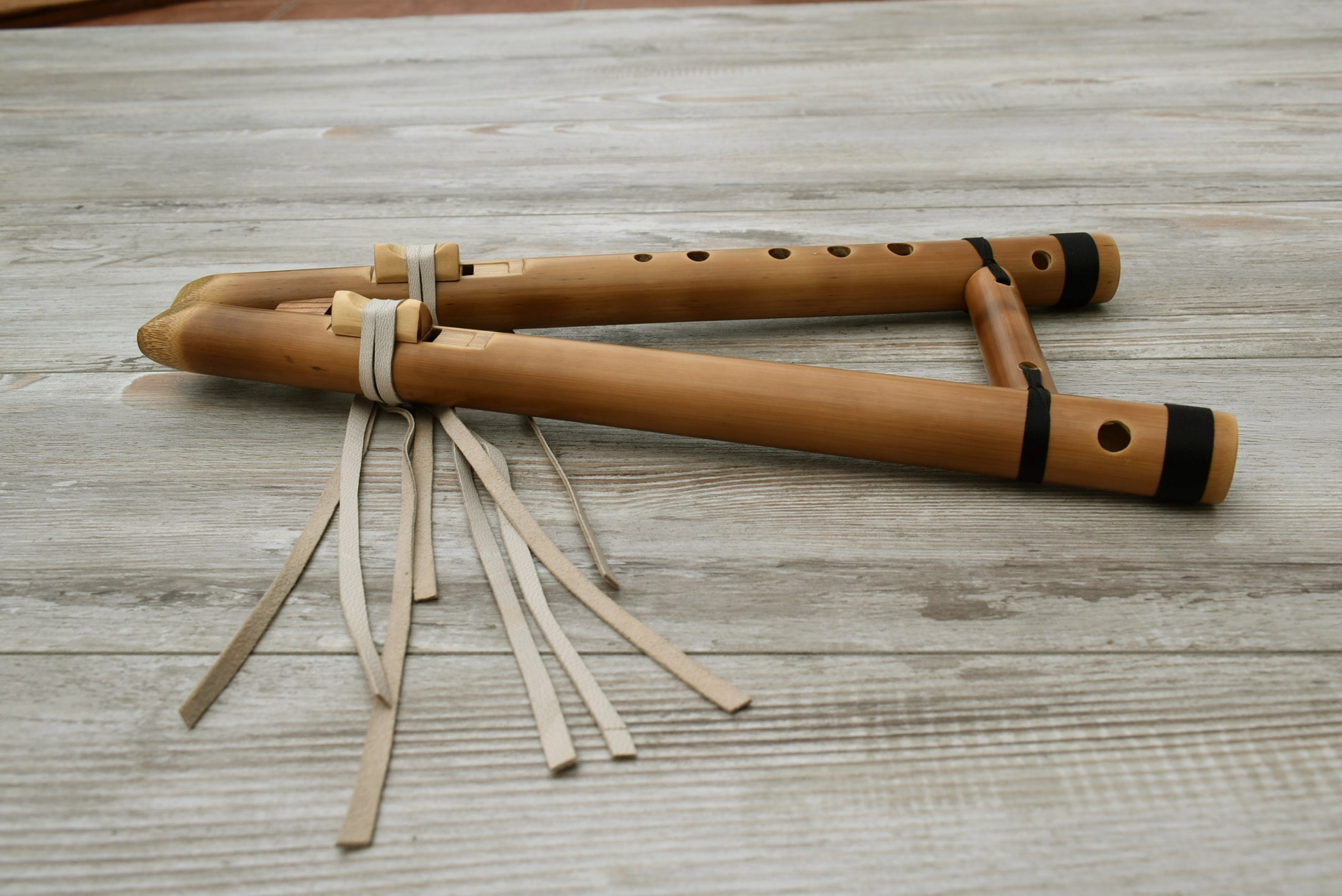 Double Flute of Bamboo Native American Style Key in E Etsy