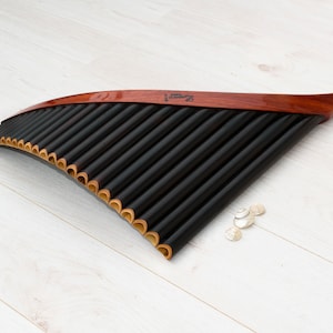 Professional Panflute of 24 Pipes ~ Tunable ~ Black color