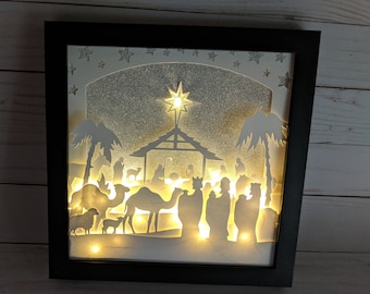 Download Nativity Light Box Etsy