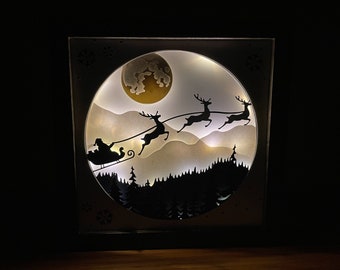 Decoración navideña, decoración del trineo de Papá Noel, luces navideñas, adornos navideños, decoración para la Nochebuena, decoración de Papá Noel, decoración festiva