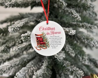 Adorno navideño en el cielo – Adorno conmemorativo personalizado, regalo de recuerdo, adorno acrílico, pérdida de un ser querido, regalo de duelo