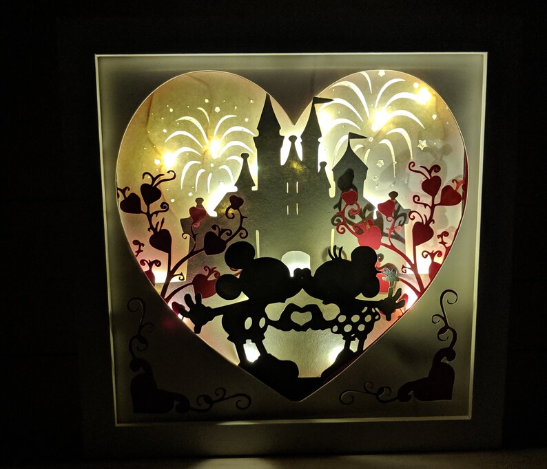 Mickey & Minnie Mouse light up shadow box Disney Shadow box | Etsy