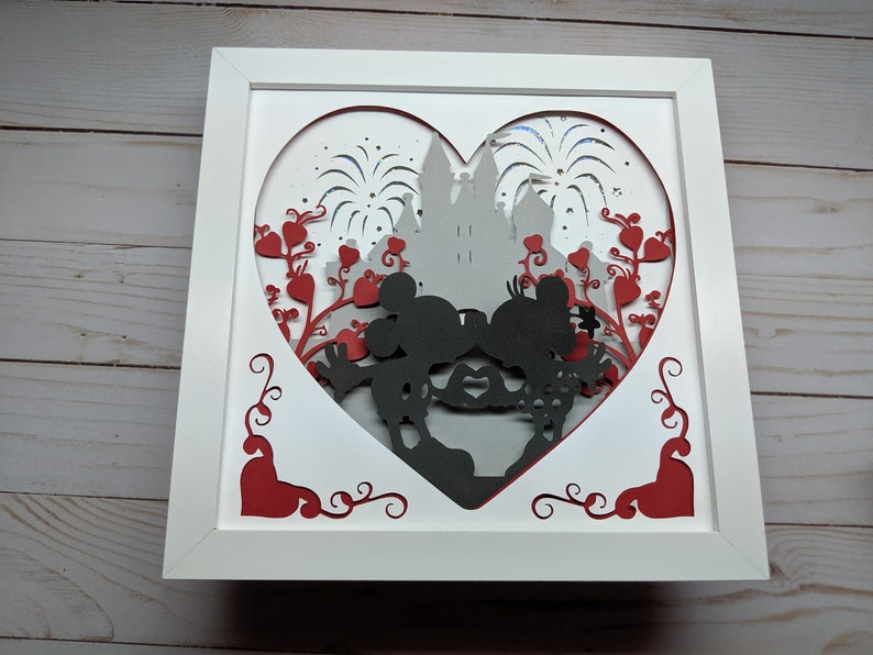 Mickey & Minnie Mouse light up shadow box Disney Shadow box | Etsy