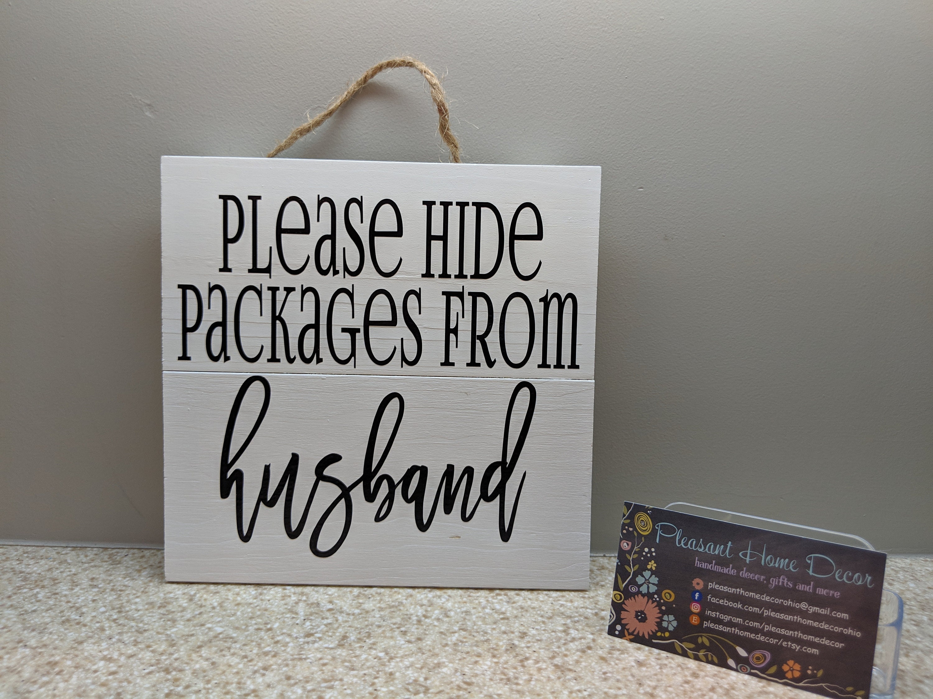 Please Hide Packages From Husband humorous sign funny Etsy