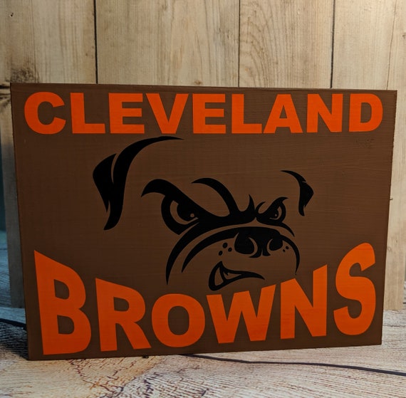Cleveland Browns Wood Sign Decor Dawg Pound Nfl Browns Etsy