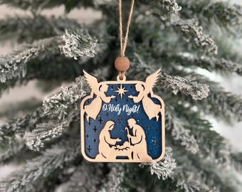 Adorno de Navidad de Noche Santa – Decoraciones navideñas, Decoración navideña religiosa, Adorno navideño, Regalos cristianos, Adorno de Navidad