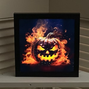 Light Up Flaming Pumpkin, Halloween Decor, Light Up Halloween Decor, Fall Decor, Halloween Decorations, Pumpkin Decor, Spooky Decor Pumpkins