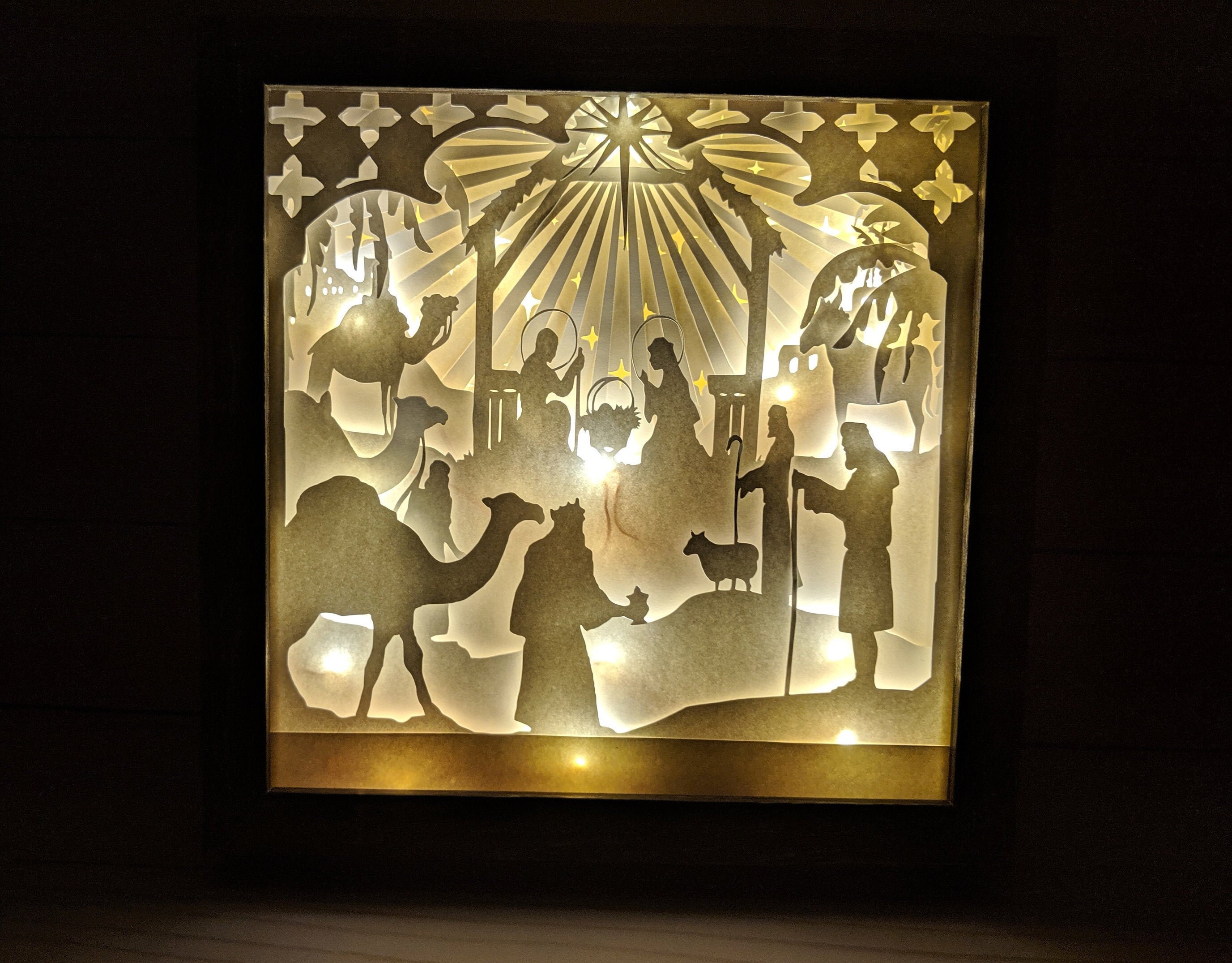 Decorative Nativity Scene Light Up Shadow Box Nativity | Etsy