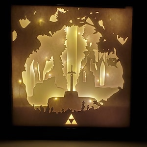 Game Room Wall Decor, The Legend of Zelda, Link's Awakening, Gift idea for gamers, Video Game Decor, Breath of the Wild Art, Triforce Art