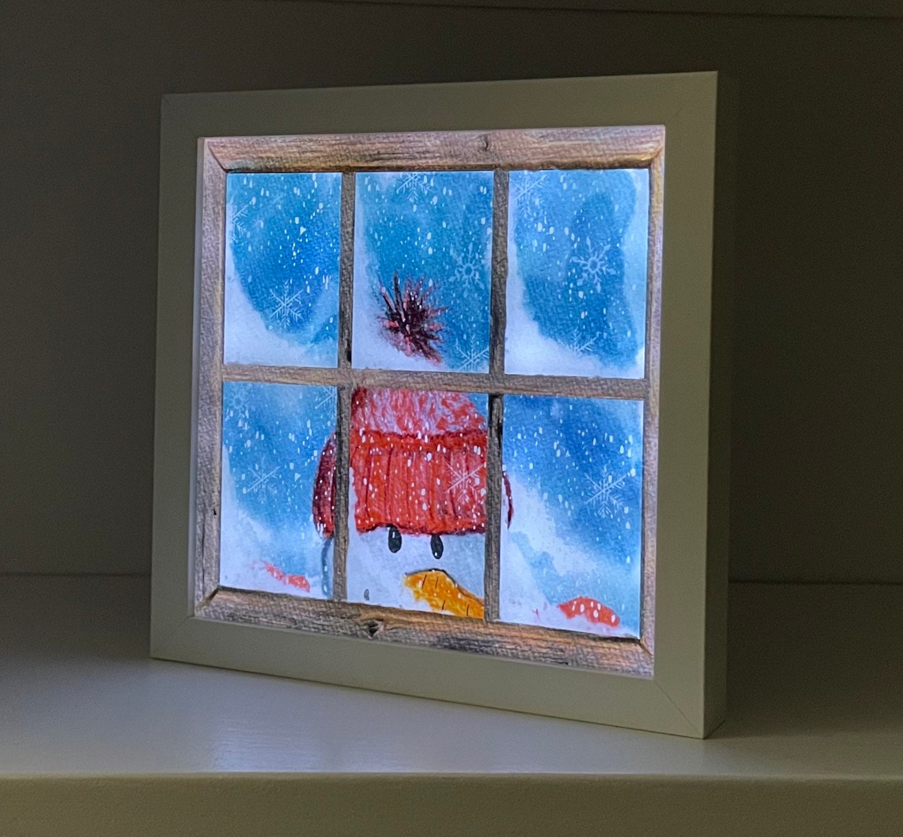 Snowman Window Light-up Shadow Box: Christmas Home Decor - Etsy