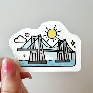 Lake Maracaibo Bridge Sticker – Zulia Venezuela Landmark Vinyl Decal | Cute Latin America Travel Sticker | Minimalist Architecture Art