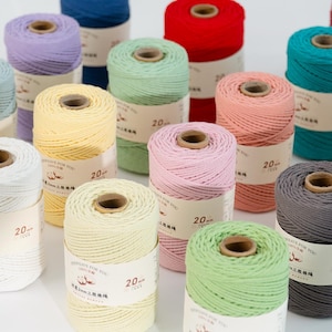 2 mm katoenen macramékoord, gedraaid touw voor knutselen, breien, haken en weven