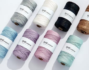 Polyester Macrame Cord for Bags, Shiny Braided Yarn, Durable Craft Rope (2mm)
