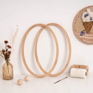 Bastidor ovalado para telar, base de madera para agujas de punzonado, marco para macramé de pared, telar de fibra para manualidades, tabla de tejido artesanal para artistas principiantes.