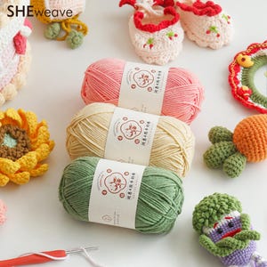 53 Color 4 Ply Milk Cotton Yarn, Cotton Yarn Bundles, Soft Milk Yarn, Crochet Yarn, Soft Knitting Yarn for Punch NeedleBlanket, Doll Clothes