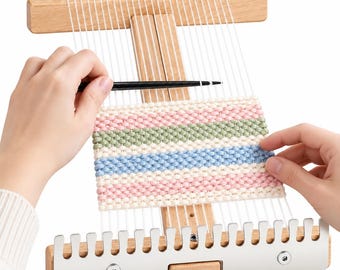 Adjustable Wooden Weaving Loom for Tapestry, Wall Hangings, Fiber Art Projects