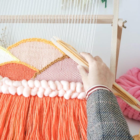 Large Weaving Loom, Tapestry Weave Loom, Beech Wood Weaving Loom Adjustable Stand(54cm X 60cm) 21.2"x 23.6" Perfect for Beginners and Adults