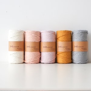 Cordón de macramé de algodón de 4 mm de colores, cuerda suave de una sola hebra para manualidades, ideal para colgar en la pared, plantas o proyectos de bricolaje. Fibra natural.