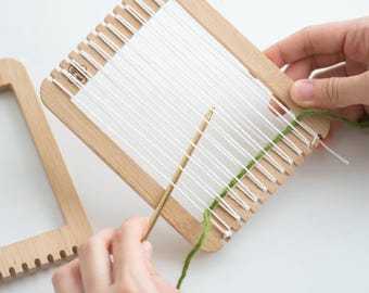 Small Square Weaving Loom Weaving Loom Kit Learn to frame weave, tapestry. Beginners learn to weave mini weaving loom