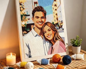 Custom Photo Punch Needle Canvas Kit DIY Embroidery Portrait Line Art Pattern