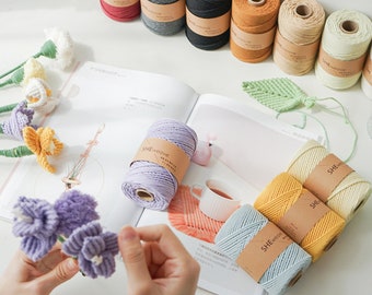 2mm Cotton Macrame Cord, Twisted Rope for DIY Crafts, Knitting, Crochet, Weaving