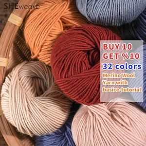 Fio de lã merino superlavado - 100% lã merino extrafina, lã merino exclusiva Yarnart, fio para crochê, fio de tricô de lã merino, 36 cores