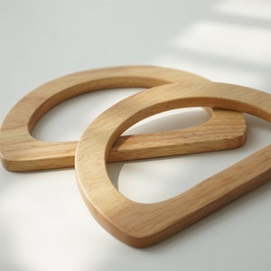 14.5cm x 11.5cm solid wood tote bag handle, One pair, wooden handbag handle, Thickness 8mm