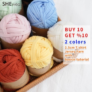 T-shirt Jersey Yarn Skein, Polyester Soft Fabric, Premium T-Shirt Crochet Yarn, Bag Yarn, Textile Yarn, Chunky Yarn, Fettuccini Yarn ribbon