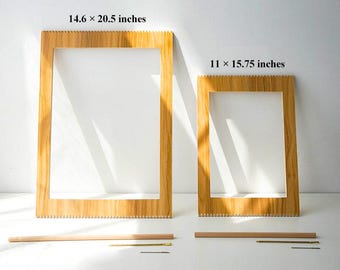 Wooden Weaving Loom Frame Large Tapestry Loom Kit DIY Wall Hanging Loom for Beginners Hand Weaving Frame Fiber Art Craft Tool
