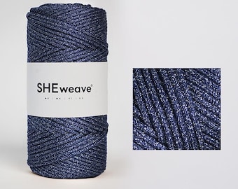 3mm Sparkly Polyester Braided Cord for Bag Making, Shiny Crochet Yarn, Macrame Purse Rope